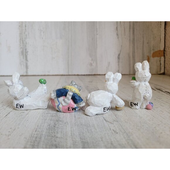Eddie Walker miniature cat Easter bunnies set egg hunt figure spring - Picture 7 of 8